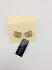 $79 Brook brothers gold tone pave bow stud earrings B9
