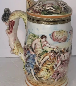 Antica Tankard porcellana Capodimonte Guido Reni scena edizione limitata/ser-1632/18 Italia - Foto 1 di 12