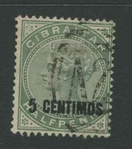 Gibraltar SG15 1889 Spanish Currency surcharge 5c on 1/2d - Picture 1 of 1