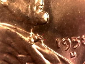 1958-D Uncirculated Lincoln Wheat Cent Penny - Die Breaks Errors Inv#E5093 - Picture 1 of 5
