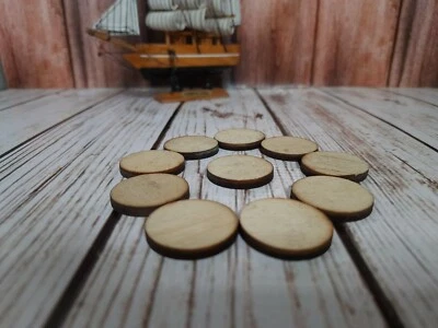 Unfinished Round Wooden Slices Discs Circle Round Shape 10 Pcs Art Crafts DIY - Image 1 of 4