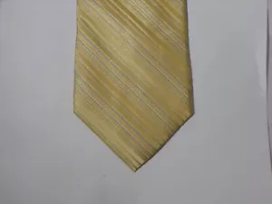 Joseph & Feiss Krawatte gold und blau gestreift 100 % Seide Neu mit Etikett - Bild 1 von 4