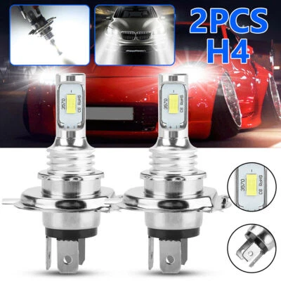 2x H4 LED Motorcycle Headlight Bulb Motorbike High Low Beam 6000K White Canbus  - Image 1 of 4