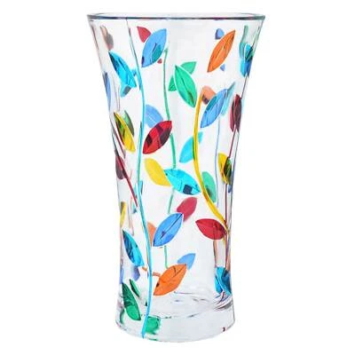 Florero de cristal hecho a mano italiano de cristal de Murano de cristal de cristal de cristal de Venecia - multicolor Foto 1 de 4