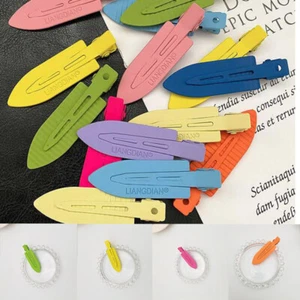 Seamless Hair Clips Fix Fringe Barrette Makeup 2pc No Bend Hairpins Side Bangs - Picture 1 of 25