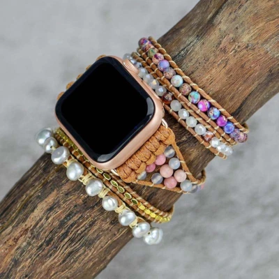 Beaded Handmade Boho Watch Bracelet Band for Apple Watch 7 6 5 4 3 2 38/40/41mm  - Image 1 of 4