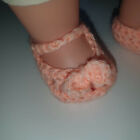 Handmade Crochet Peach Shoes. FIt Baby  Annabell 18&quot; DOLL