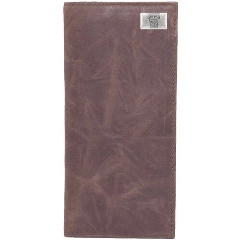 Texas Tech Red Raiders Leather Secretary Wallet with Concho - Brown Cover