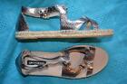 GIOVANNA PEWTER Leather ANIMAL Print Strappy SANDALS Size 38-7. NEW rrp$89.99