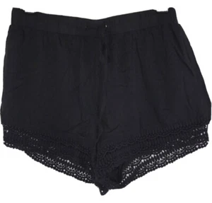 FOREVER 21 Black Short Short Hot pants w/ drawstring size Small - Picture 1 of 4