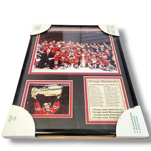 Chicago Blackhawks 2015 celebración enmarcada - Imagen 1 de 2