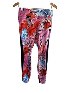 Nike Dri Fit High Waisted 7/8 Leggings Leaf Design Colorful Hawaii Size L - Picture 1 of 12