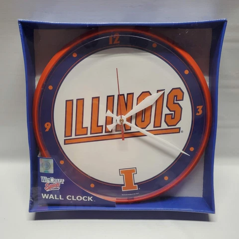 Illinois Fighting Illini 12" Collegiate Wall Clock NCAA Big 10 College New Cover