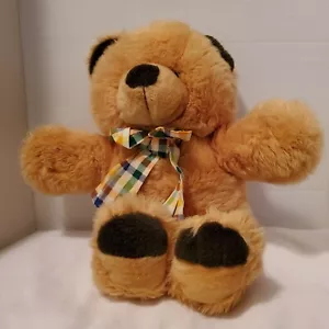 Oso de peluche Walmart vintage marrón miel marrón oscuro orejas pies peluche 18" - Imagen 1 de 5