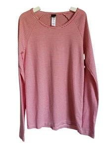 Tea Collection Orange/Coral Pink Striped Long Sleeve T-Shirt Girls Size XL/12 - Picture 1 of 6