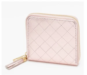 Claire’s Rainbow Stitched Quilted Mini Zip Wallet in Pink New with Tags - Picture 1 of 2