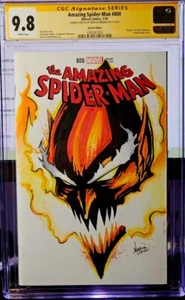 AMAZING SPIDER-MAN #800 blank Marcos Medina Signed + Red Goblin Sketch CGC 9.8 - Picture 1 of 2