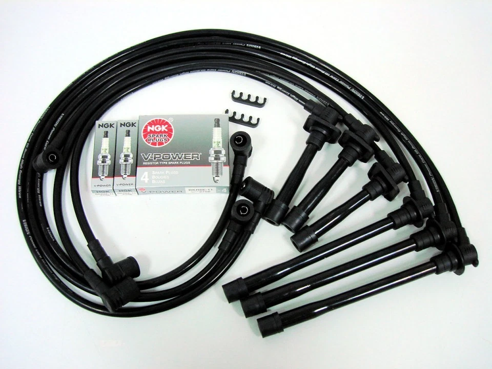 JUEGO DE CABLES DE BUJÍA VMS 93-97 MAZDA MX6 V6 10,2 MM NGK V-POWER NEGRO Foto 1 de 1