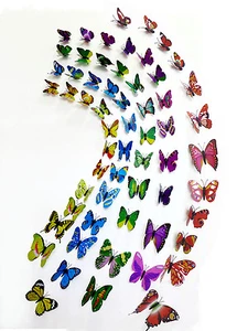 5 set of 60 Beautiful Butterfly Refrigerator Magnets Wall Sticker - Picture 1 of 8