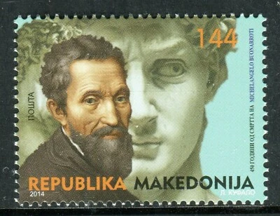 109 - MACEDONIA 2014 - Michelangelo Buanarroti - Juego MNH Foto 1 de 2