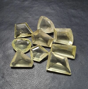 55.75 Ct Natural Lemon Quartz Fancy Cut Lot AAA Quality Loose Gemstone 9 Pcs - Picture 1 of 8