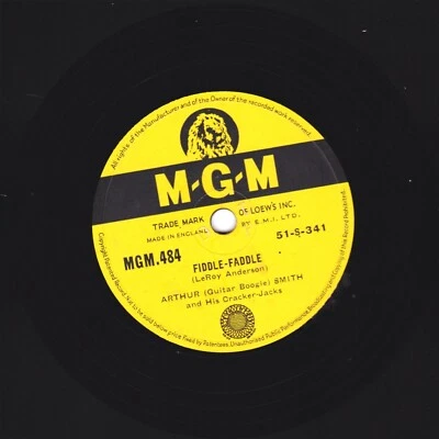 ARTHUR "GUITAR BOOGIE" SMITH  78  ALABAMA JUBILEE / FIDDLE FADDLE  UK MGM 484 E+ - Image 1 of 2