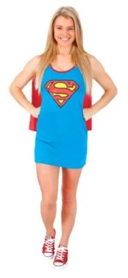 RUBIES Super Girl Costume Womens Tank Dress & Cape Superman DC COMICS Sz LARGE # - Image 1 of 4