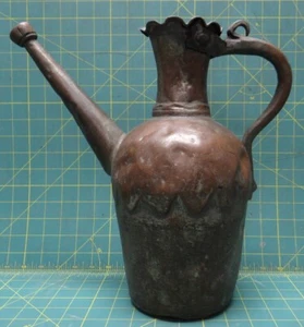 Turkish Copper Water Jug Pitcher Cramp Seam Antique hammered 1700s or 1800s - Picture 1 of 11