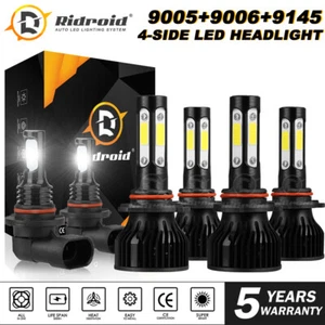 6X 4SIDE LED Headlight Combo + Fog Bulb For Chevy Silverado 1500 2500 2003-2006 - Picture 1 of 12