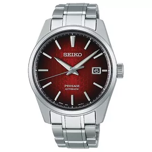 SEIKO Presage Sharp Edged SPB227J1 Automatic Red Dial Date Display Watch JAPAN - Picture 1 of 11