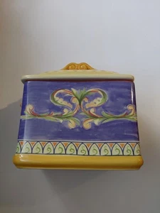 Pfaltzgraff Villa della Luna Rectangle w/ lid Cookie Snack Jar Jana Kolpen 2004 - Picture 1 of 13