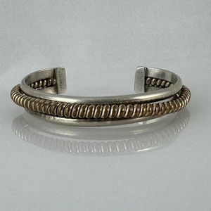 Vintage Tahe Native American Sterling Silver 1/20 12K G.F Cuff Bracelet 31grams - Picture 1 of 9