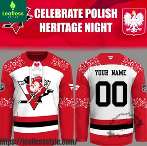 Custom Pittsburgh Penguin Polish Heritage Night Hockey Jersey 2025 - Picture 1 of 2