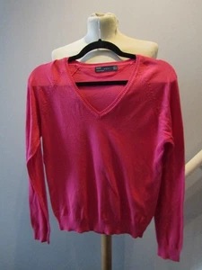 Strickpullover Damen Zara hellrosa V-Ausschnitt UK-Größe 12 - Bild 1 von 3