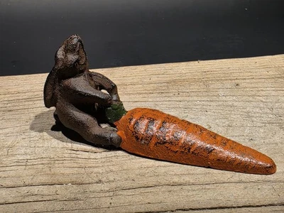 Antique Vintage Style Cast Iron Door Stop Rabbit Hare Wedge - Image 1 of 4