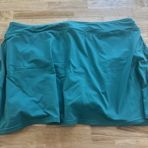 Womens Swim Skort-LANDS' END-Green nylon stretch knit lined-18 - Picture 1 of 4