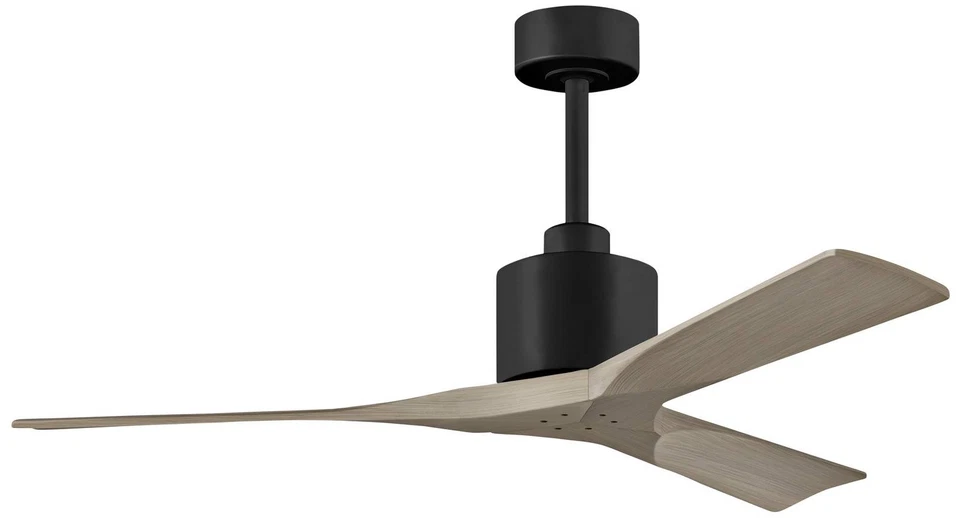 52" Matthews Nan Black and Gray Ash Outdoor Ceiling Fan with Remote - Image 1 of 1