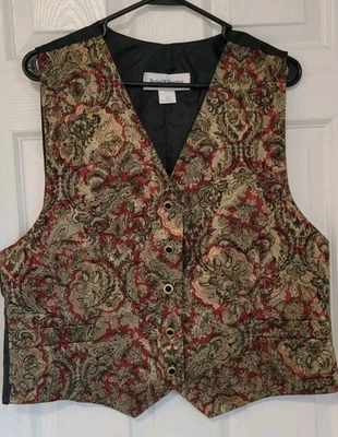 Vintage Paisley Vest Womens 90s Cowgirl Southwest Norton McNaughton sz 16 - Image 1 of 4