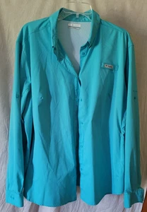 Women's Columbia Button-Up Coat Plus Size 3X Teal Lightweight Hiking Travel - Picture 1 of 5