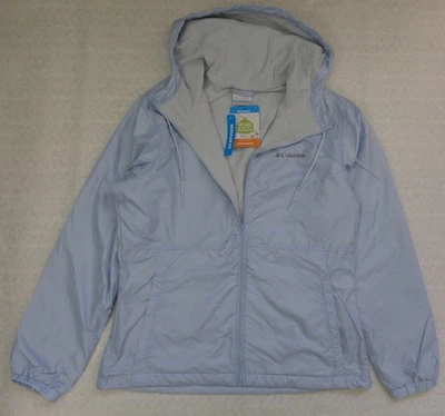 COLUMBIA Women' M Center Ridge II Lined Hooded Windbreaker Full Zip Jacket Blue - Image 1 of 4