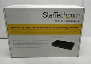 STARTECH.COM 4 PORT USB DISPLAYPORT KVM SWITCH W/ AUDIO SV431USBDDM- Open Box - Picture 1 of 9