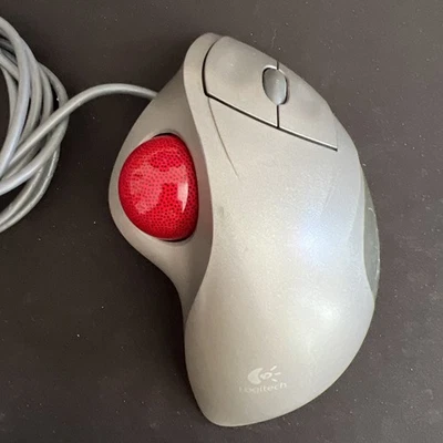 Logitech Trackman Wheel Mouse Trackball Wired USB Model T-BB18 Tested. Working - Image 1 of 4