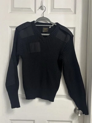 Citadel Classic Black V-Neck Men's Sweater Vintage Size 36  Virgin Wool USA - Image 1 of 4