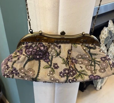Vintage Beaded Handbag/ Evening bag - clutch or chain - Image 1 of 4