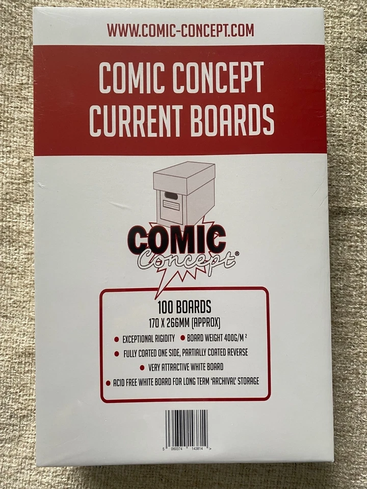 100 AKTUELLE GRÖSSE / MODERN AGE Comic Trägerplatten 170x 266 mm beschichtet säurefrei - Bild 1 von 1