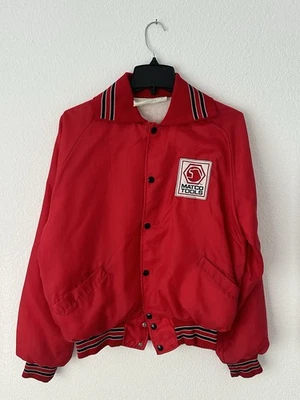 Vintage 1980s Matco Tools Red Satin Snap Jacket Size Medium Men’s - Image 1 of 4