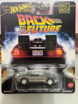 Hot Wheels  DeLorean BACK TO THE FUTURE Time  Machine Pop culture Real Riders - Image 1 of 2