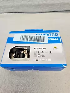 Shimano PD-M520 SPD MTB Pedals Clipless 9/16" SM-SH51 Cleats Black New In Box - Picture 1 of 4