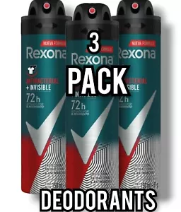 3 Pack Rexona Desodorante For Men Deo Invisible Spray Deodorant 150 mL Each - Picture 1 of 4