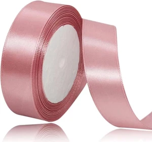 Rose Gold Ribbon 1 Inch X 25 Yards, Satin Ribbon Fabric Ribbon for Handicrafts,  - Picture 1 of 7